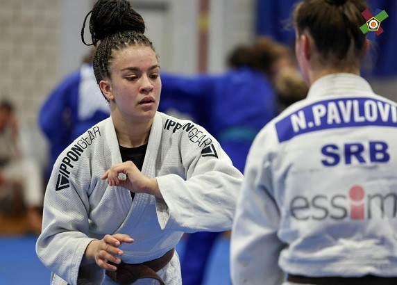 A judoca Haya Veinhandl Obaid atuou no Campeonato da Europa em Portugal